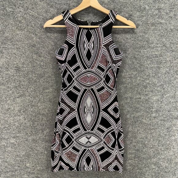 Speechless Dresses & Skirts - Speechless Dress Women 0 Black Geometric Sheath Midi Zipper Lined Sleeveless